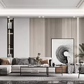 Modern sofa coffee table combination 3d model