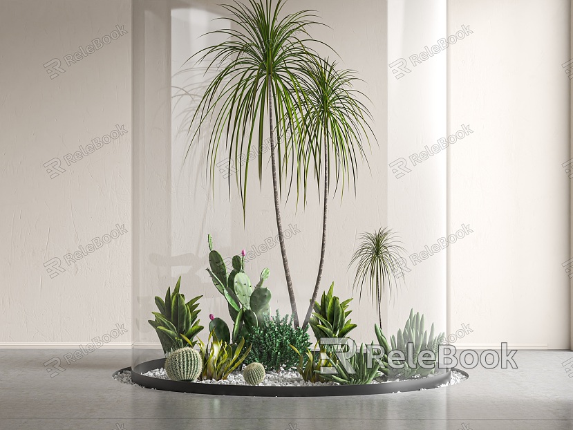 Modern plant landscape landscaping model