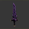 Decorative Purple Fantasy Sword With Intricate Patterns And Ornate Hilt