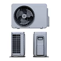 Split Air Conditioner Fan With Outdoor Indoor Units Modern Silver Design And Cooling Function 3d model