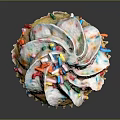Delicious Cupcake With White Frosting And Colorful Sprinkles On Paper Liner