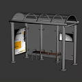 Modern bus shelter bus kiosk 3d model