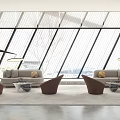 Modern sofa coffee table combination 3d model