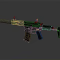 Tactical Assault Rifle With Metallic Finish Scope Magazine And Stock Design