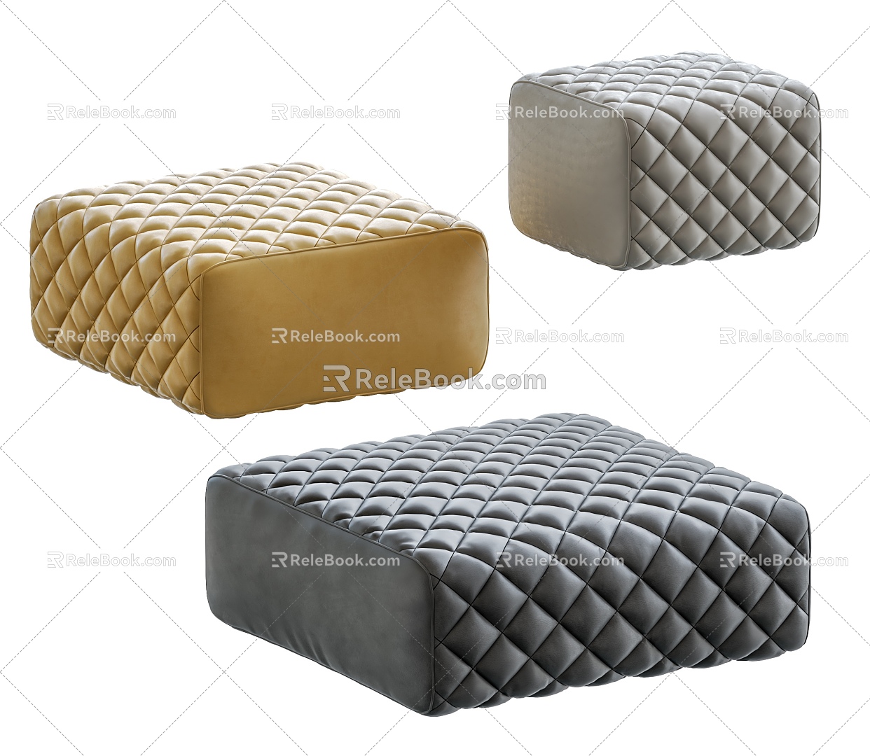 Modern Sofa Stool Low Stool Shoe Changing Stool 3d model