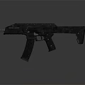 Modern Black Tactical Assault Rifle Weapon Featuring Rail System And Grip 3d model