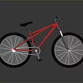 Red BMX Bike With Black Seat And Tires Silver Frame And Reflection On Ground