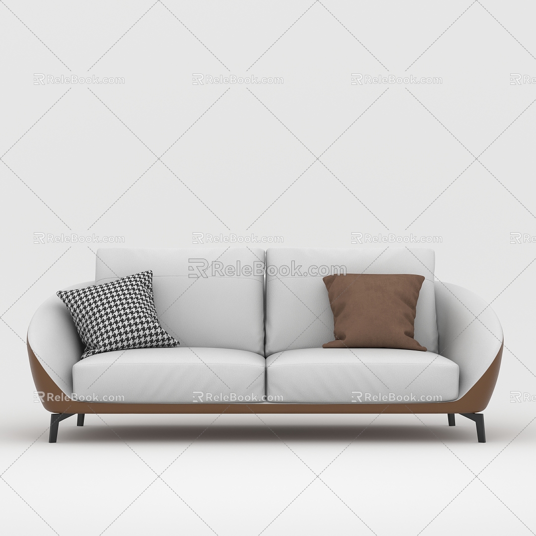 Sofa Double Sofa White Sofa 3d model