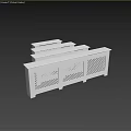 Decorative White Radiator Covers With Grid Pattern For Modern Home Interior 3d model