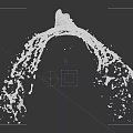 Dynamic Circular Water Splash On Dark Background With Flowing Droplets 3d model