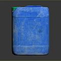 Blue Plastic Barrel With Green Lid And Blue Handle Featuring Surface Marks For Storage 3d model