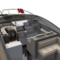 Sleek Modern Yacht Exterior With Red Accents And Stylish Features