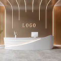 Modern Front Desk Office Front Desk Company Front Desk Cashier Desk Bar Desk Simple Front Desk 3d model