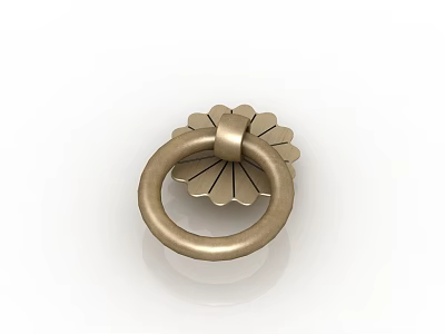 Elegant Golden Circular Metallic Handle With Petal Shaped Decoration Design 3d model Elegant Golden Circular Metallic Handle With Petal Shaped Decoration Design 3d model