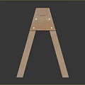 Wooden Public Bench With Simple Design And Natural Wood Leg Structure