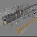 Modern Public Facilities With Automatic Gates Railings And Safety Barriers Systems 3d model
