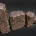 Natural Wooden Stone Stacked Blocks With Various Sizes And Heights