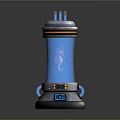 Decorative Ornament Set Featuring Blue Liquid With Seahorse In Modern Tech Inspired Design