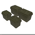 Set of Green Storage Boxes in Various Sizes With Secure Latches and Lids