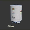White Storage Water Heater With Modern Design And Instruction Card