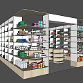 Well Organized Specialty Store Interior With Shelves Displaying Various Products And Counter