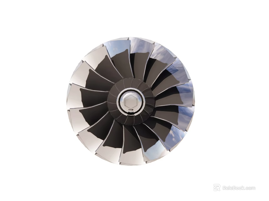 Industrial Equipment Turbine Blade with High Strength Metal and Precision Engineering Design 3d model 