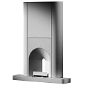 Sleek Modern Fireplace With Arched Opening And Built In Lighting 3d model