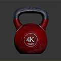 Red Kettlebell With Gray Handle And 4K Fitness Logo For Fitness Training
