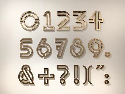Metal Number and Symbol Wall Decor for Modern Home Decoration 3d model