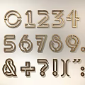 Metal Number and Symbol Wall Decor for Modern Home Decoration