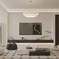 Soft Cream Tone Modern Open Plan Living And Dining Room Cozy Home Interior Design