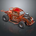 Rusty Red Modified Beetle Juice Car With Off Road Style And Large Tires