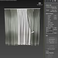 Textured Green Curtains With White Sheer Panels For Window Decoration 3d model