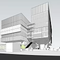 Modern Detached Villa Exterior With Glass Facade And Geometric Design Elements