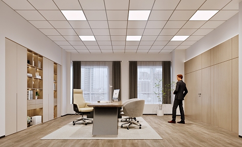 Modern Office General Manager Room 3d model