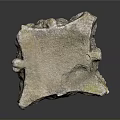 Ancient Stone Sculpture Carving of Decorative Column Capital with Intricate Floral Patterns and Cylindrical Base