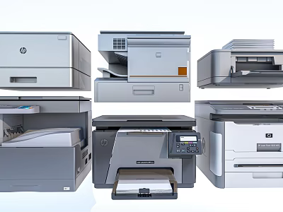 Efficient Modern Office Electronics Printers Various Models for Business Use 3d model