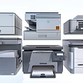 Efficient Modern Office Electronics Printers Various Models for Business Use 3d model