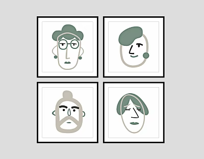 Modern cartoon minimalist cartoon children's decorative painting 3d model