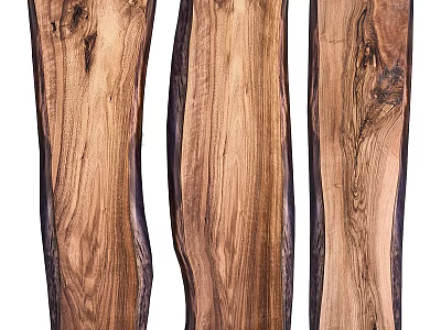 Modern plank walnut plank steps 3d model