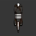 Modern Geometric Horse Sculpture With Brown Metal Body And White Accents