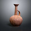 Traditional Handcrafted Ceramic Sculpture Vase With Intricate Carvings Rounded Body Slender Neck And Handle