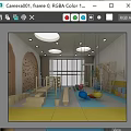 Kindergarten Indoor Play Area With Climbing Wall Colorful Balls Padded Floor And Windows