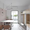 Modern Minimalist Apartment Interior With Light Tones 3d model