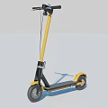 Modern Yellow And Black Scooter With Black Handlebar And Two Wheels