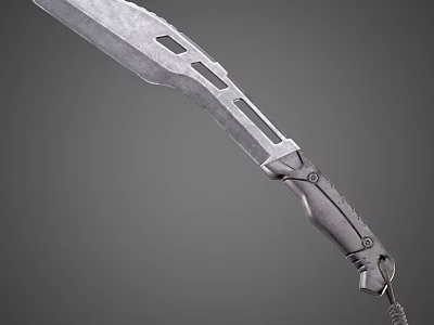 Tactical Military Style Knife With Textured Blade And Ergonomic Handle Design 3d model