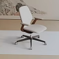 Ergonomic White Office Chair With Modern Design Adjustable Armrests And Swivel Casters