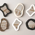 Modern Decorative Mirrors With Various Shapes And Black White Beige Gold Frames