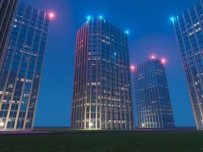 Modern High-rise Residential Building Modern Office Building Office Area Apartment Building Commercial Office Area Modern Public Building Residential Building Residential Night View Public Building Residential Night View 3d model