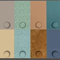 Soft Upholstery Fabric Samples in Various Colors and Textures Featuring Smooth Spheres on Each Panel 3d model